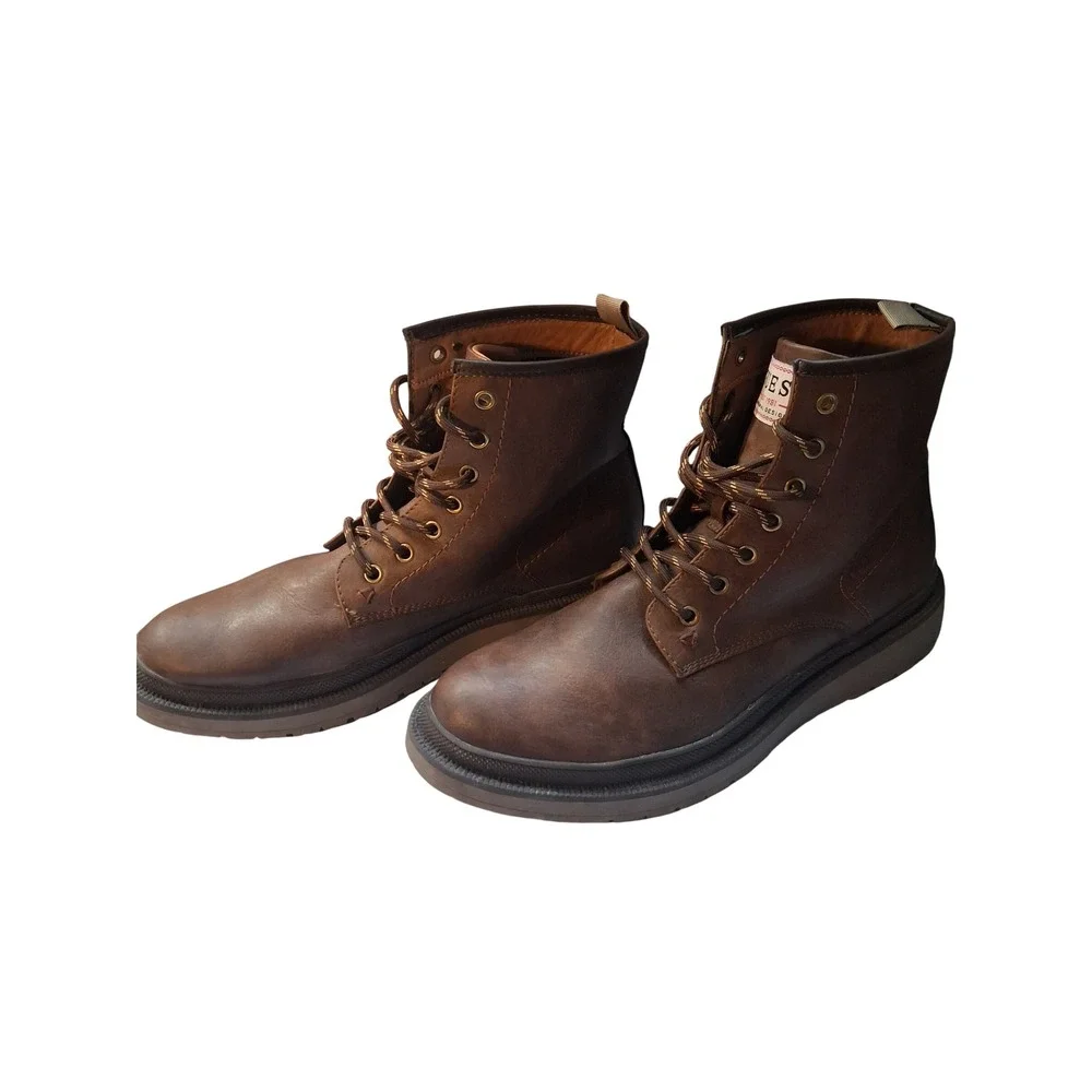 Guess GMCITIZEN-C Mens Brown Faux Leather Combat Lug Sole Lace Up Boots Size 11
